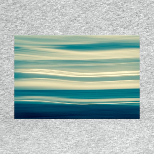 Retro effect coastal abstract wavy clouds over horizon by brians101